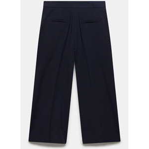 Mint Velvet Navy Cropped Wide Trousers